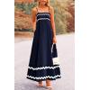 imagePRETTYGARDEN Womens 2025 Summer Flowy Maxi Dress Casual Sleeveless Spaghetti Strap Ruffle Beach Long DressesDark Blue