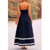 imagePRETTYGARDEN Womens 2025 Summer Flowy Maxi Dress Casual Sleeveless Spaghetti Strap Ruffle Beach Long DressesDark Blue