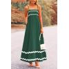 imagePRETTYGARDEN Womens 2025 Summer Flowy Maxi Dress Casual Sleeveless Spaghetti Strap Ruffle Beach Long DressesDark Green