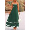 imagePRETTYGARDEN Womens 2025 Summer Flowy Maxi Dress Casual Sleeveless Spaghetti Strap Ruffle Beach Long DressesDark Green