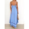imagePRETTYGARDEN Womens 2025 Summer Flowy Maxi Dress Casual Sleeveless Spaghetti Strap Ruffle Beach Long DressesLight Blue