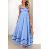 imagePRETTYGARDEN Womens 2025 Summer Flowy Maxi Dress Casual Sleeveless Spaghetti Strap Ruffle Beach Long DressesLight Blue