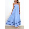 imagePRETTYGARDEN Womens 2025 Summer Flowy Maxi Dress Casual Sleeveless Spaghetti Strap Ruffle Beach Long DressesLight Blue