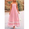 imagePRETTYGARDEN Womens 2025 Summer Flowy Maxi Dress Casual Sleeveless Spaghetti Strap Ruffle Beach Long DressesPink