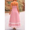 imagePRETTYGARDEN Womens 2025 Summer Flowy Maxi Dress Casual Sleeveless Spaghetti Strap Ruffle Beach Long DressesPink
