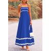 imagePRETTYGARDEN Womens 2025 Summer Flowy Maxi Dress Casual Sleeveless Spaghetti Strap Ruffle Beach Long DressesRoyal Blue