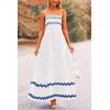 imagePRETTYGARDEN Womens 2025 Summer Flowy Maxi Dress Casual Sleeveless Spaghetti Strap Ruffle Beach Long DressesWhite Blue
