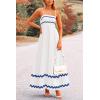 imagePRETTYGARDEN Womens 2025 Summer Flowy Maxi Dress Casual Sleeveless Spaghetti Strap Ruffle Beach Long DressesWhite Blue