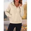 imagePRETTYGARDEN Womens Half Zip Up Hoodies 2025 Fall Long Sleeve Cropped Pullover Oversized Sweatshirt Fashion Y2K ClothesBeige