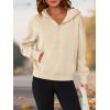 imagePRETTYGARDEN Womens Half Zip Up Hoodies 2025 Fall Long Sleeve Cropped Pullover Oversized Sweatshirt Fashion Y2K ClothesBeige