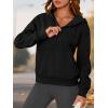 imagePRETTYGARDEN Womens Half Zip Up Hoodies 2025 Fall Long Sleeve Cropped Pullover Oversized Sweatshirt Fashion Y2K ClothesBlack