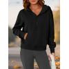 imagePRETTYGARDEN Womens Half Zip Up Hoodies 2025 Fall Long Sleeve Cropped Pullover Oversized Sweatshirt Fashion Y2K ClothesBlack