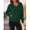 imagePRETTYGARDEN Womens Half Zip Up Hoodies 2025 Fall Long Sleeve Cropped Pullover Oversized Sweatshirt Fashion Y2K ClothesDark Green