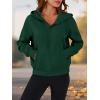 imagePRETTYGARDEN Womens Half Zip Up Hoodies 2025 Fall Long Sleeve Cropped Pullover Oversized Sweatshirt Fashion Y2K ClothesDark Green