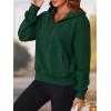 imagePRETTYGARDEN Womens Half Zip Up Hoodies 2025 Fall Long Sleeve Cropped Pullover Oversized Sweatshirt Fashion Y2K ClothesDark Green