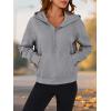 imagePRETTYGARDEN Womens Half Zip Up Hoodies 2025 Fall Long Sleeve Cropped Pullover Oversized Sweatshirt Fashion Y2K ClothesDark Grey