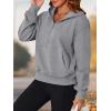 imagePRETTYGARDEN Womens Half Zip Up Hoodies 2025 Fall Long Sleeve Cropped Pullover Oversized Sweatshirt Fashion Y2K ClothesDark Grey