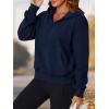 imagePRETTYGARDEN Womens Half Zip Up Hoodies 2025 Fall Long Sleeve Cropped Pullover Oversized Sweatshirt Fashion Y2K ClothesNavy