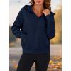 imagePRETTYGARDEN Womens Half Zip Up Hoodies 2025 Fall Long Sleeve Cropped Pullover Oversized Sweatshirt Fashion Y2K ClothesNavy