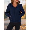 imagePRETTYGARDEN Womens Half Zip Up Hoodies 2025 Fall Long Sleeve Cropped Pullover Oversized Sweatshirt Fashion Y2K ClothesNavy