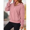 imagePRETTYGARDEN Womens Half Zip Up Hoodies 2025 Fall Long Sleeve Cropped Pullover Oversized Sweatshirt Fashion Y2K ClothesPink