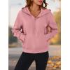 imagePRETTYGARDEN Womens Half Zip Up Hoodies 2025 Fall Long Sleeve Cropped Pullover Oversized Sweatshirt Fashion Y2K ClothesPink