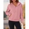 imagePRETTYGARDEN Womens Half Zip Up Hoodies 2025 Fall Long Sleeve Cropped Pullover Oversized Sweatshirt Fashion Y2K ClothesPink