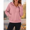 imagePRETTYGARDEN Womens Half Zip Up Hoodies 2025 Fall Long Sleeve Cropped Pullover Oversized Sweatshirt Fashion Y2K ClothesPink