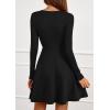 imagePRETTYGARDEN Womens Long Sleeve Cocktail Mini Dress 2025 Fall Crew Neck A Line Homecoming Party Short Dresses Elegant ClassyBlack