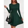 imagePRETTYGARDEN Womens Long Sleeve Cocktail Mini Dress 2025 Fall Crew Neck A Line Homecoming Party Short Dresses Elegant ClassyDark Green