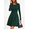 imagePRETTYGARDEN Womens Long Sleeve Cocktail Mini Dress 2025 Fall Crew Neck A Line Homecoming Party Short Dresses Elegant ClassyDark Green