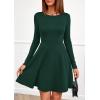 imagePRETTYGARDEN Womens Long Sleeve Cocktail Mini Dress 2025 Fall Crew Neck A Line Homecoming Party Short Dresses Elegant ClassyDark Green
