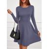 imagePRETTYGARDEN Womens Long Sleeve Cocktail Mini Dress 2025 Fall Crew Neck A Line Homecoming Party Short Dresses Elegant ClassyGrey Blue