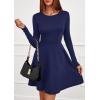 imagePRETTYGARDEN Womens Long Sleeve Cocktail Mini Dress 2025 Fall Crew Neck A Line Homecoming Party Short Dresses Elegant ClassyNavy Blue