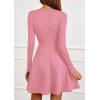 imagePRETTYGARDEN Womens Long Sleeve Cocktail Mini Dress 2025 Fall Crew Neck A Line Homecoming Party Short Dresses Elegant ClassyPink