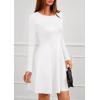 imagePRETTYGARDEN Womens Long Sleeve Cocktail Mini Dress 2025 Fall Crew Neck A Line Homecoming Party Short Dresses Elegant ClassyWhite
