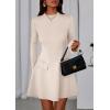 imagePRETTYGARDEN Womens Long Sleeve Mini Dress 2025 Fall Bodycon Mock Neck Elegant Business Work Party Short DressesBeige Apricot