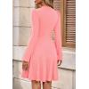 imagePRETTYGARDEN Womens Long Sleeve Mini Dress 2025 Fall Trendy Crewneck Ribbed Knit Soft A Line Flowy Summer Formal DressesPink