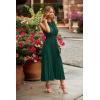 imagePRETTYGARDEN Womens Midi Summer Dresses Casual V Neck Swiss Dot Ruffle Sleeveless A Line Beach Sun DressDark Green
