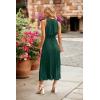 imagePRETTYGARDEN Womens Midi Summer Dresses Casual V Neck Swiss Dot Ruffle Sleeveless A Line Beach Sun DressDark Green