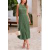 imagePRETTYGARDEN Womens Midi Summer Dresses Casual V Neck Swiss Dot Ruffle Sleeveless A Line Beach Sun DressGreen