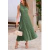 imagePRETTYGARDEN Womens Midi Summer Dresses Casual V Neck Swiss Dot Ruffle Sleeveless A Line Beach Sun DressGreen
