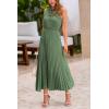 imagePRETTYGARDEN Womens Midi Summer Dresses Casual V Neck Swiss Dot Ruffle Sleeveless A Line Beach Sun DressGreen