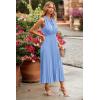 imagePRETTYGARDEN Womens Midi Summer Dresses Casual V Neck Swiss Dot Ruffle Sleeveless A Line Beach Sun DressLight Blue