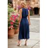 imagePRETTYGARDEN Womens Midi Summer Dresses Casual V Neck Swiss Dot Ruffle Sleeveless A Line Beach Sun DressNavy
