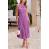 imagePRETTYGARDEN Womens Midi Summer Dresses Casual V Neck Swiss Dot Ruffle Sleeveless A Line Beach Sun DressPurple