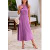 imagePRETTYGARDEN Womens Midi Summer Dresses Casual V Neck Swiss Dot Ruffle Sleeveless A Line Beach Sun DressPurple