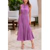 imagePRETTYGARDEN Womens Midi Summer Dresses Casual V Neck Swiss Dot Ruffle Sleeveless A Line Beach Sun DressPurple