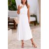 imagePRETTYGARDEN Womens Midi Summer Dresses Casual V Neck Swiss Dot Ruffle Sleeveless A Line Beach Sun DressWhite