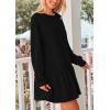 imagePRETTYGARDEN Womens Patchwork Sweatshirt Dress 2025 Fall Casual Long Sleeve Crewneck Pullover Cute Babydoll Mini DressesBlack